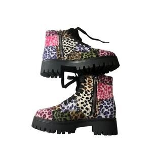 Current Mood dolls kill leopard patchwork platform boots size 7
